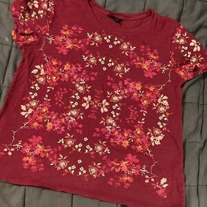 Lucky Brand Red Floral Tee